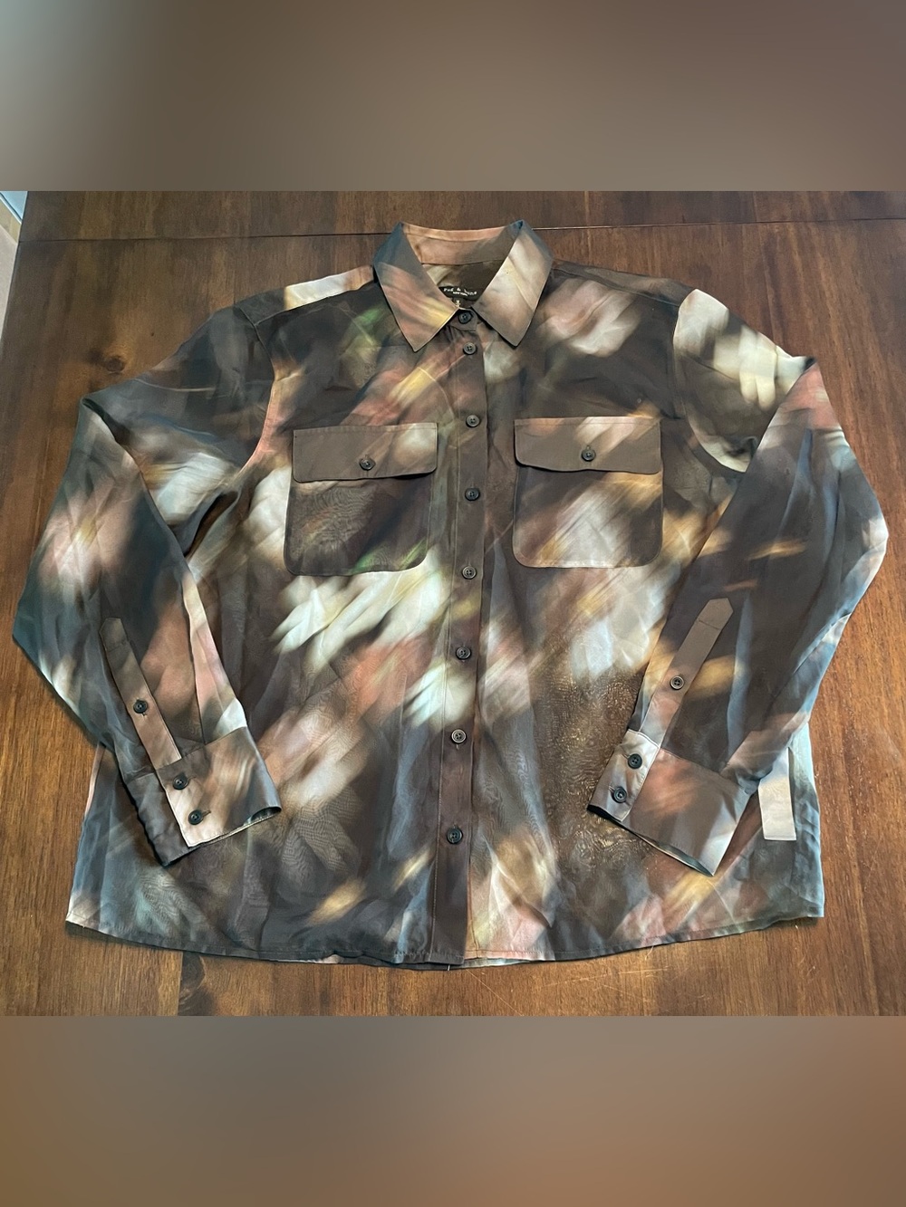 rag & bone women’s medium camouflage sonica button down blouse long sleeve